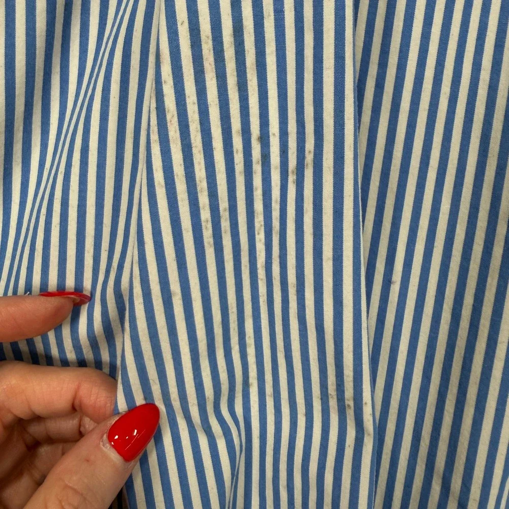 Polo Ralph Lauren 6XB Button Down Shirt Classic Striped Big and Tall Blue White